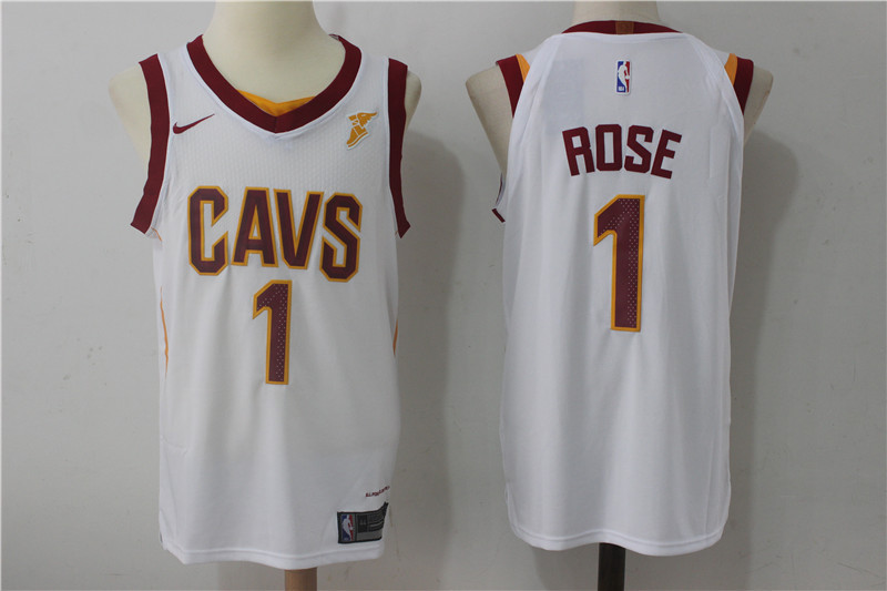 Men Cleveland Cavaliers 1 Rose White NBA Jerseys